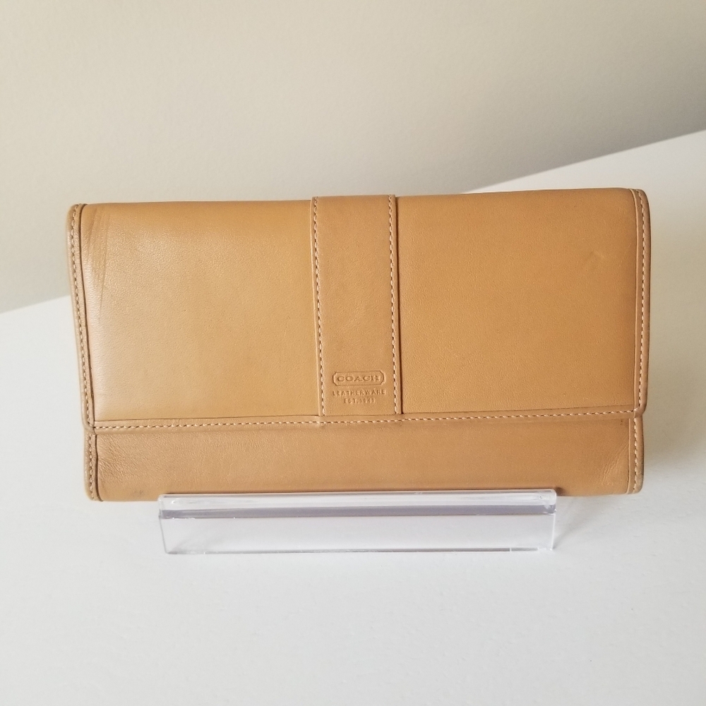 Vintage Coach Legacy Leather Tri-Fold Wallet Signature C Lining - Picture 2 of 16
